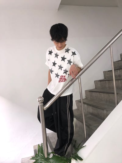 酷帥街頭風 滿天星 短版 美式 短袖上衣 - 4C7