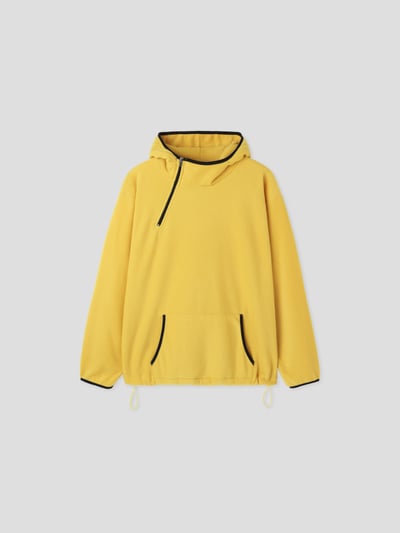 獨特配色 運動風 刷毛 帽T - 4C24