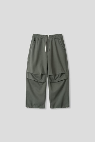 層疊口袋 降落傘 空氣棉 寬版棉褲 - 4C19