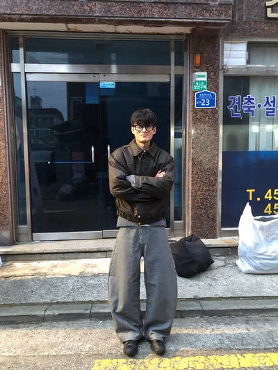 經典百搭 細條紋 修身顯高 牛仔寬褲 - 2C9