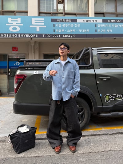 現代摩登 春季格紋 牛仔 襯衫夾克 - 2C11