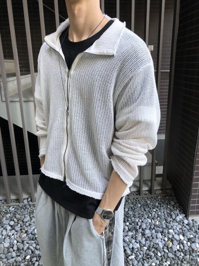 不規則 無收編 透氣洞口 短版 薄外套 - 3C2