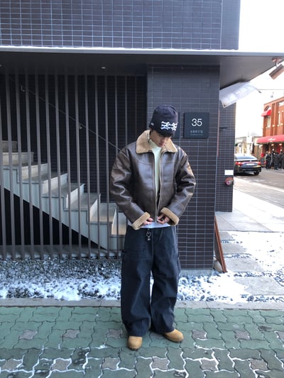 PERTED 特殊配色縫線 工裝 寬褲 - 2C16