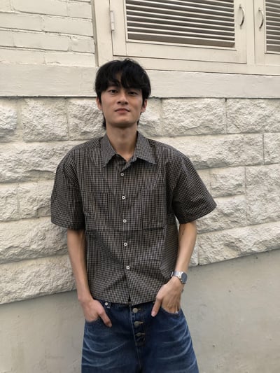 夏季王者 格紋短版 雙口袋 人生襯衫 短袖 - 3C10