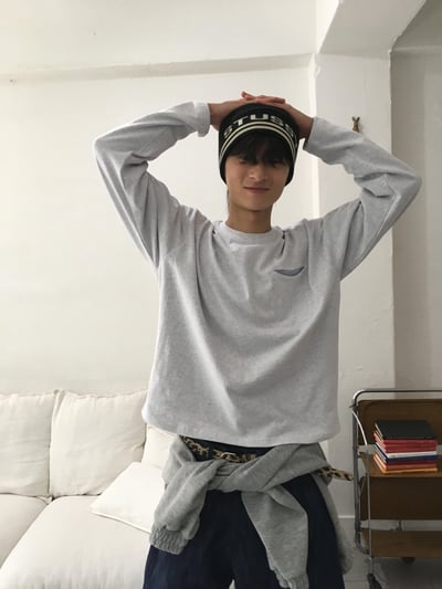 春季必備 口袋配色 短版 薄長袖 - 3C8