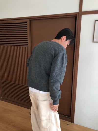 秋冬極簡風 精緻鈕扣 短版針織 羊毛開襟衫 - 3C15