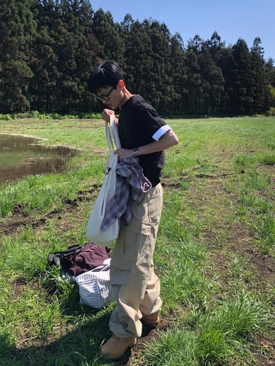 濟州仔 重磅 立體剪裁 工裝寬褲 - 2C19