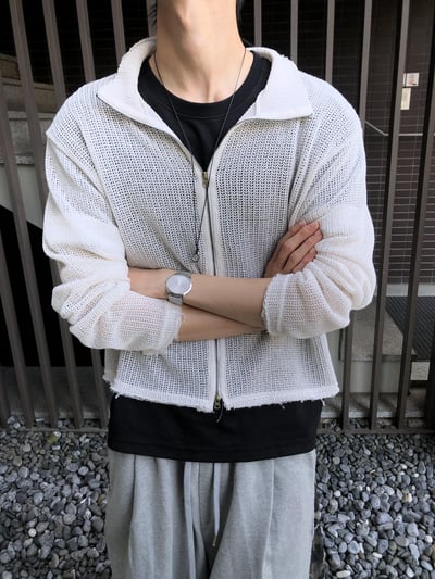 不規則 無收編 透氣洞口 短版 薄外套 - 3C15