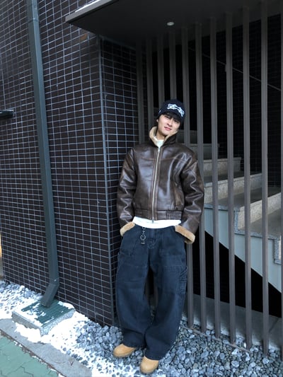 PERTED 特殊配色縫線 工裝 寬褲 - 2C10