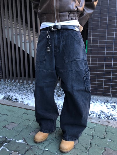 PERTED 特殊配色縫線 工裝 寬褲 - 2C4