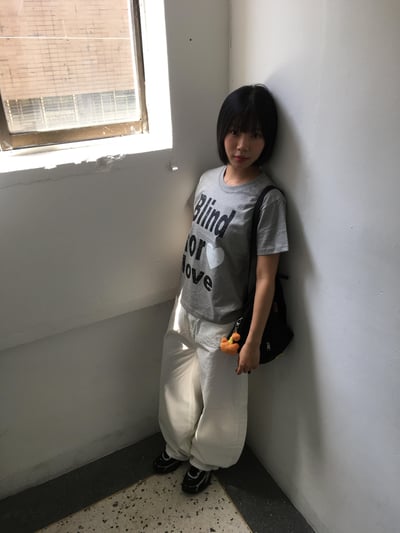 韓女經典氛圍 局部細節點綴 彎刀寬版 長褲 - 3C17