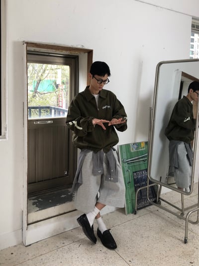 Rock & Roll 街頭噴漆 懷舊工業風  工裝夾克 - 3C9