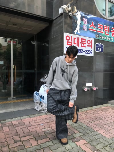 不規則星形 高質感刺繡 水洗帽T 長袖 - 3C6