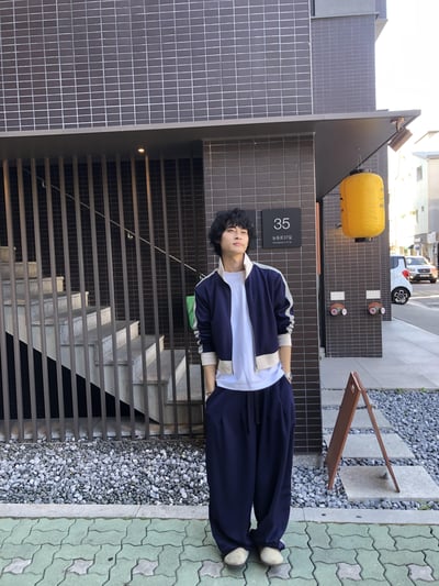 印地安格紋 文藝感 運動配色套裝 寬版 長褲 - 3C20