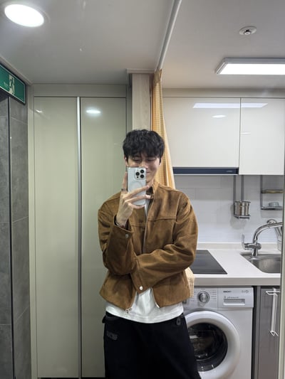 高級線 馬海毛 羽絨 皮革紋路 短版夾克 - 3C15