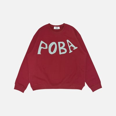 (灰色現貨) Poba 獨特刺繡 大學T - 3C21