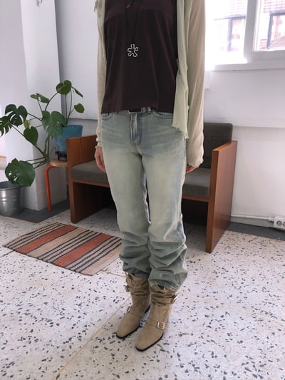 個性街頭感 麂皮 方形扣 尖頭靴 - 2C9