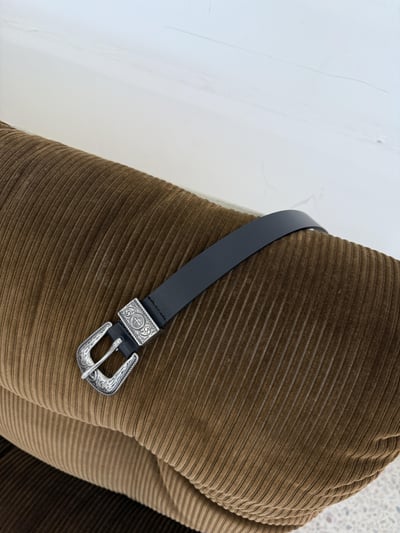 西部街頭 金屬花紋 天然牛皮 皮帶 - 1C6