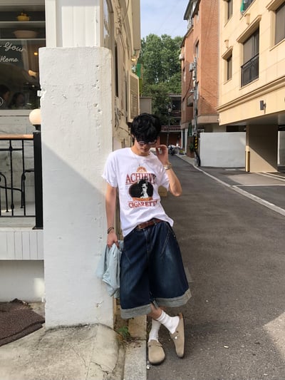 Achieve 美式街頭印刷 修身 微短版 短袖 上衣 - 3C3