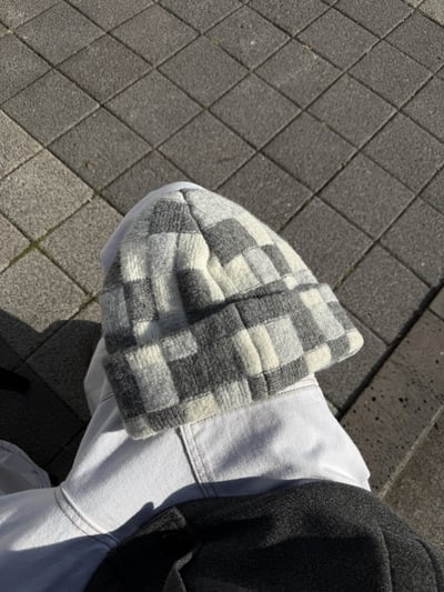 方格紋 休閒街頭 經典毛帽 - 1C8