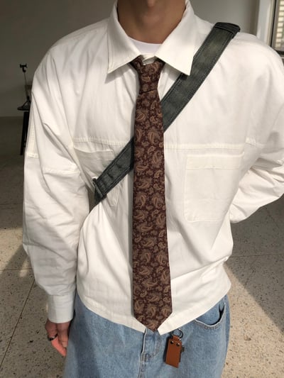 文藝復興 花雕紋 復古領帶 - 2C17