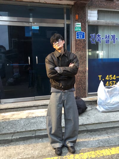 經典百搭 細條紋 修身顯高 牛仔寬褲 - 2C3