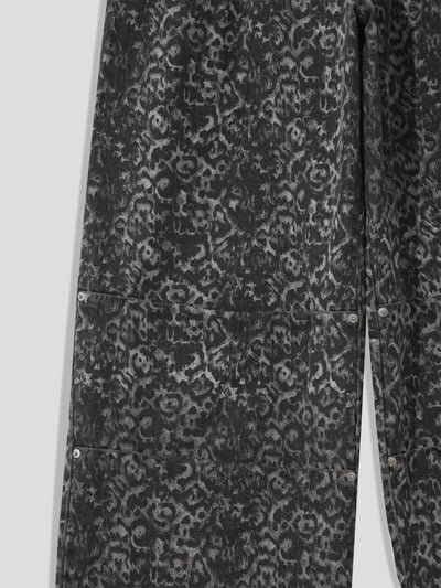 首爾街頭 豹紋 石頭灰 卯釘寬褲 - 1C23