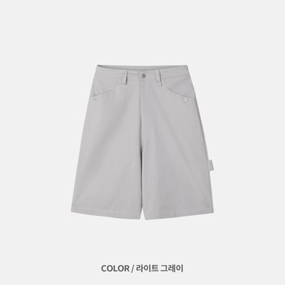 (UNISEX) 鉚釘刺繡 卡彭特短褲 - 3C16