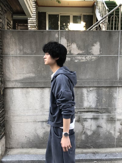 復古經典 做舊刷色 運動套裝 短版 連帽外套 - 2C13