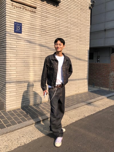 歐美 高街經典 修身直筒 牛仔褲 (set - up) - 1C15