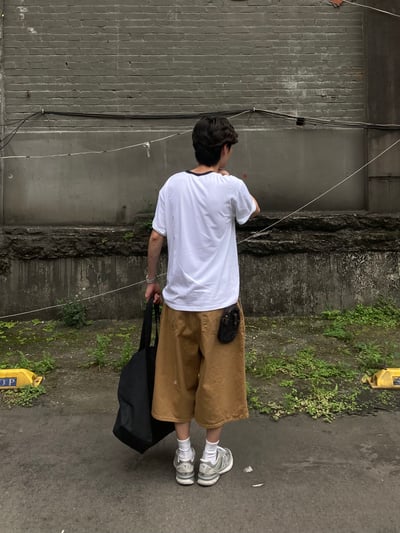 (棕色M 現貨) 經典復古 80s 百慕達 7分短褲 - 3C18