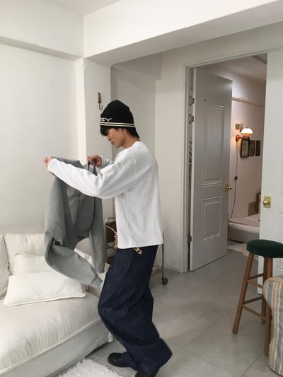 春季必備 口袋配色 短版 薄長袖 - 3C17