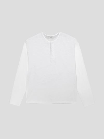 休閒亨利領 懶人層疊配色 素面 薄長袖 - 4C23