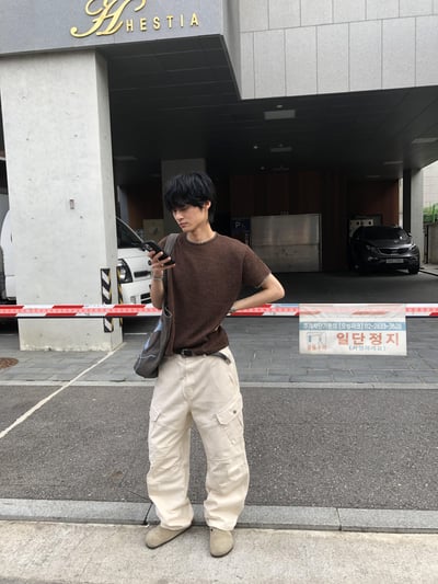 夏季針織 極簡風 經典配色 短版 短袖 上衣 - 6C12