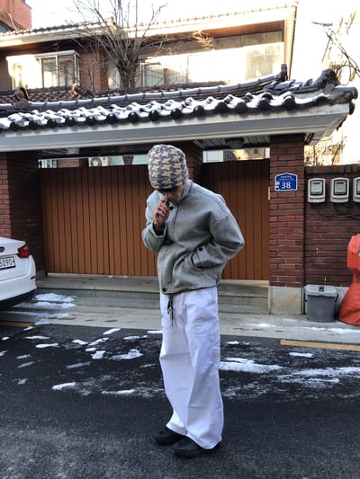 PERTED 特殊配色縫線 工裝 寬褲 - 2C5