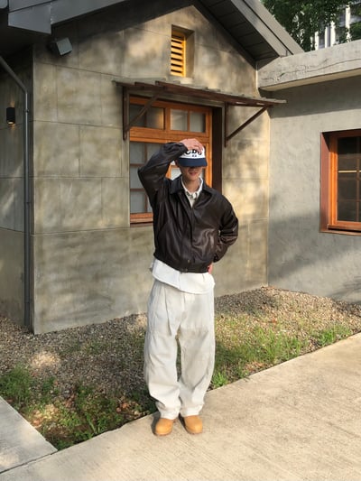 (咖色,黑色現貨) Hard Rock 絨毛刺繡 皮革外套 - 2C8