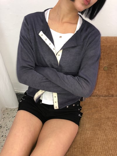 韓系休閒 涼爽透氣 小罩衫 針織衫 - 5C9