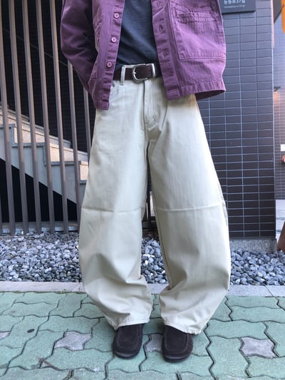 背影殺手 高檔縫線 鬆緊帶 寬版 牛仔長褲 - 3C9