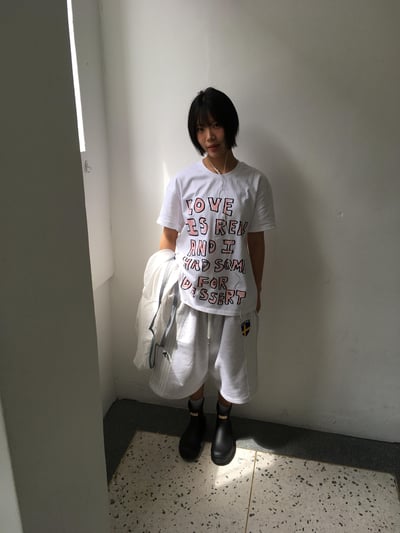 韓系可愛街頭 塗鴉印刷 短版上衣 - 2C5