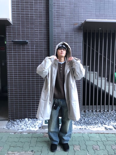 韓系休閒 漸層水洗 寬版 牛仔褲 - 3C17