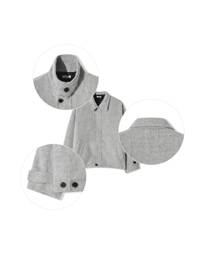 高檔系列 馬海毛 短版 立領 大衣 - 2C25