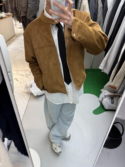 高級線 馬海毛 羽絨 皮革紋路 短版夾克 - 3C20