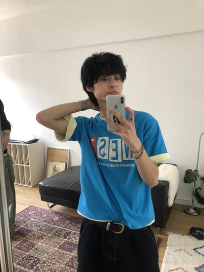 West 夏季涼感色調 印刷造型 短版 短袖 上衣 - 4C9