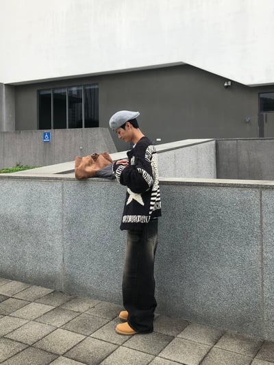 (黑色現貨)USA Star 厚針織 開襟外套 - 2C18