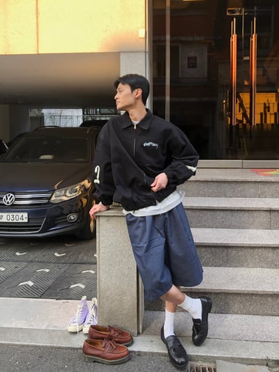 Rock & Roll 街頭噴漆 懷舊工業風  工裝夾克 - 3C8