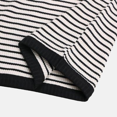 經典條紋 亨利領 修身版型 翻領 貼身 長袖 - 3C21