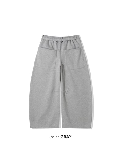 潮流版型霸主 彎刀曲線 休閒 刷毛寬褲 (set-up) - 2C21