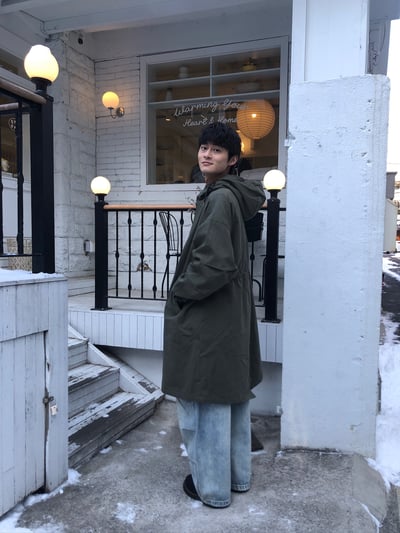 冰原歷險 漸層水洗 抓皺 寬版 牛仔褲 - 1C7