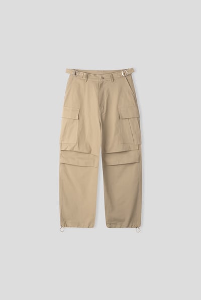 濟州仔 重磅 立體剪裁 工裝寬褲 - 2C23