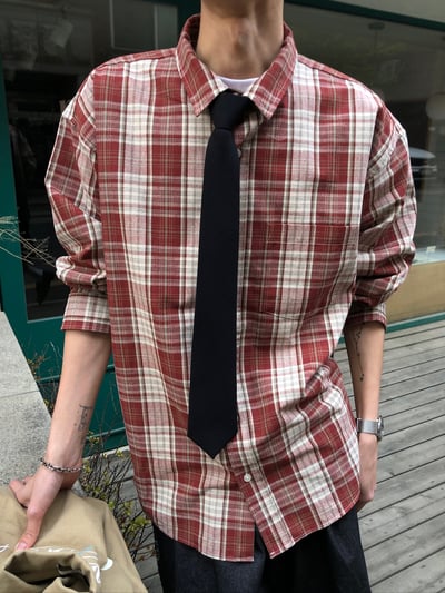 名古屋 懷舊日式街頭 格紋 襯衫 - 2C1